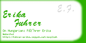 erika fuhrer business card